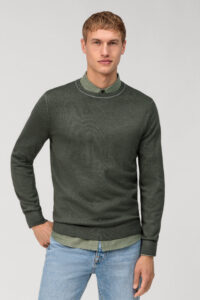 Sweter O-neck Olymp Casual  / Ciemnozielony / 53522548 / 100% Merino wool