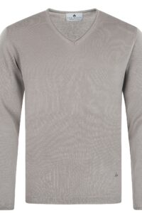 Sweter V-neck Tom Ripley  T1142/ 184  alluminio  100% merceryzowanej bawełny