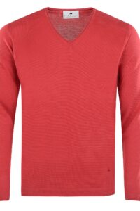 Sweter V-neck Tom Ripley  T1142/  353  corallo  100% merceryzowanej bawełny