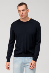 Sweter O-neck  Olymp Modern Casual  / Granatowy /01501118 / wełna merynos