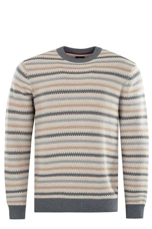 Sweter O-neck Hajo  27485/ 277  beżowy żakard