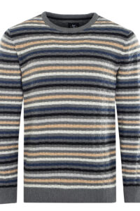 Strukturalny sweter Hajo z okrągłym dekoltem 27493/ 104 szary melanż