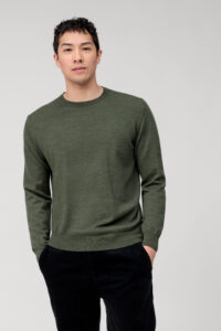 Sweter O-neck  Olymp Modern Casual  / Zielony / 01501147/ wełna merynos 01501147