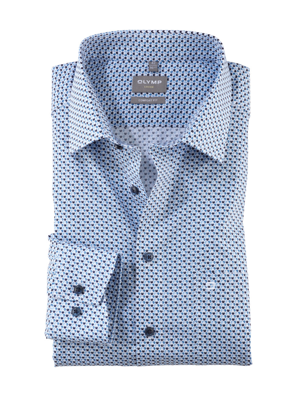 Koszula OLYMP Luxor comfort fit / Niebieskie wzorki / New Kent / 10114411
