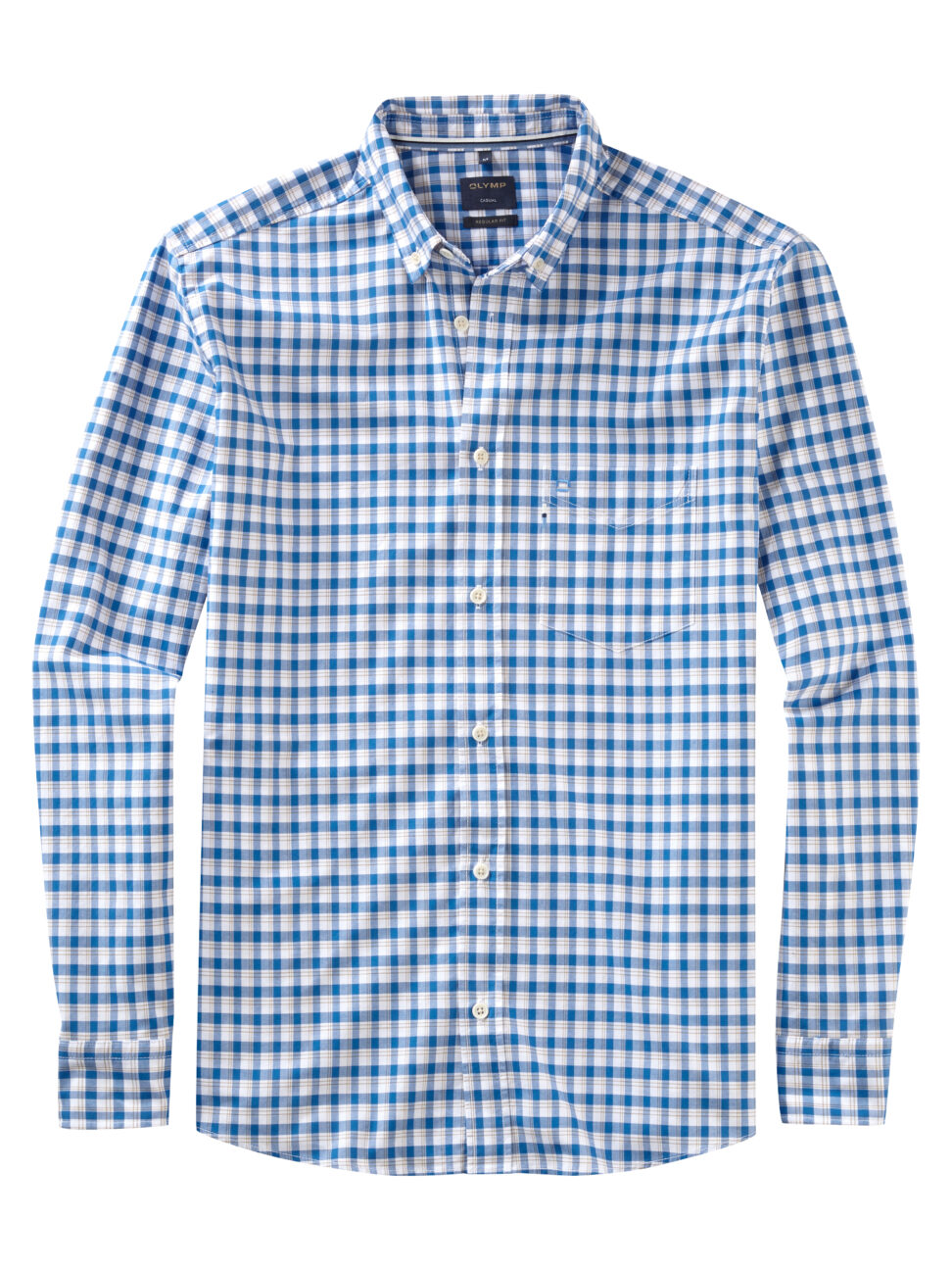 Koszula OLYMP Casual regular fit / Niebieska krateczka /  Button-down / 40014411