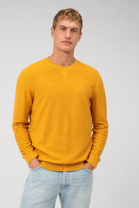 Sweter O-neck  Olymp Regular Casual  / Żółty /53018553 /  bawełna