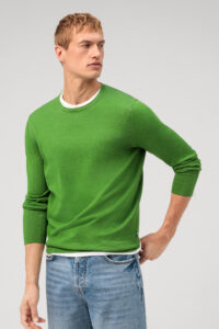 Sweter O-neck  Olymp Casual body fit / Zielony /53558542/ bawełna