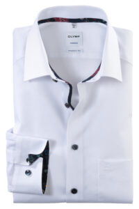Koszula OLYMP Tendenz, modern fit / Biała w mikrowzór/ New Kent / 86126400