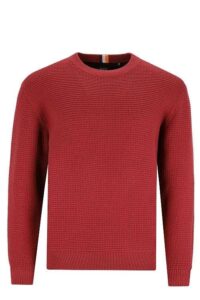 Sweter Hajo z okrągłym dekoltem  27462/331  czerwona bawełna
