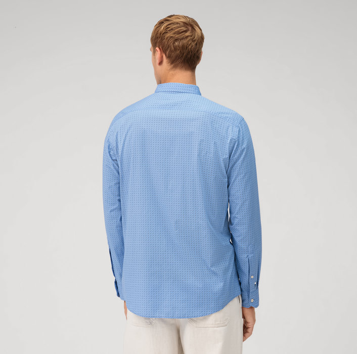 Koszula OLYMP Casual regular fit / Niebieska we  wzorki/  Button-down /  40985411