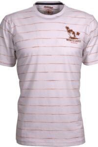 T-Shirt Monte Carlo 241-94060 biały w paseczki