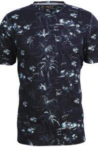 T-Shirt Monte Carlo 241-94220 granatowy w palmy