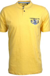 T-Shirt zapiany na guziki Monte Carlo 241-94492 żółty