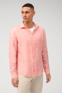 Koszula OLYMP Casual regular fit / Różowy len /  Kent / 40265430